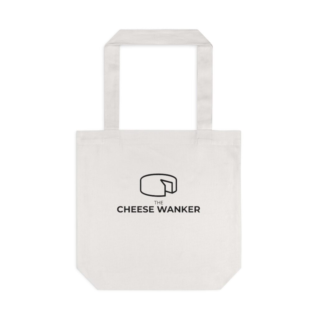 White The Cheese Wanker Logo Market Bag