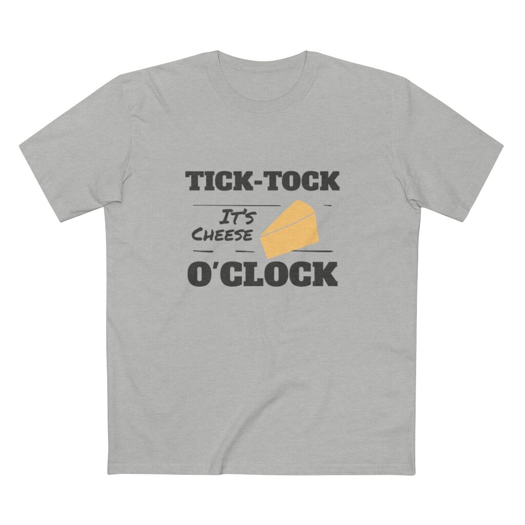 Tick Tock It's Cheese O'Clock Unisex T-Shirt - Athletic Heather