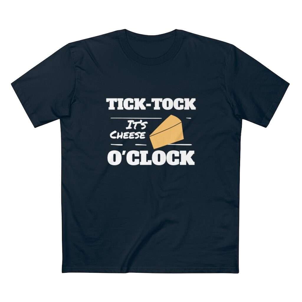 Tick Tock It's Cheese O'Clock Unisex T-Shirt - Navy