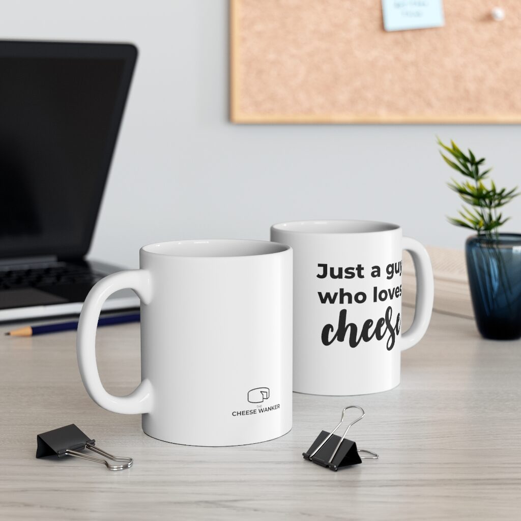 Just a Guy Who Loves Cheese Mug Lifestyle Front & Back