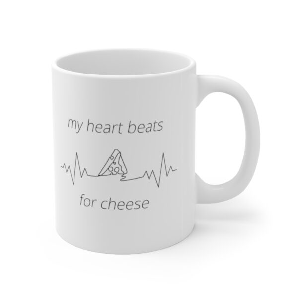 My Heart Beats For Cheese Ceramic Mug by The Cheese Wanker
