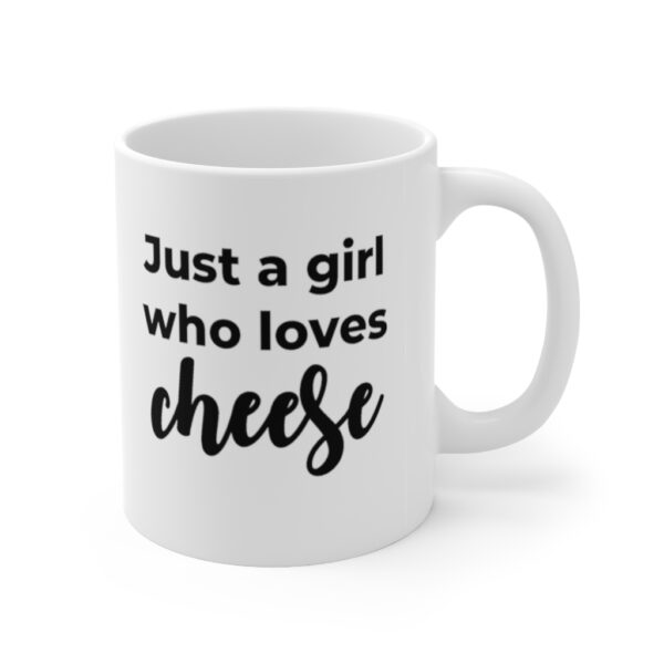 The Cheese Wanker mug with Just a Girl Who Loves Cheese print