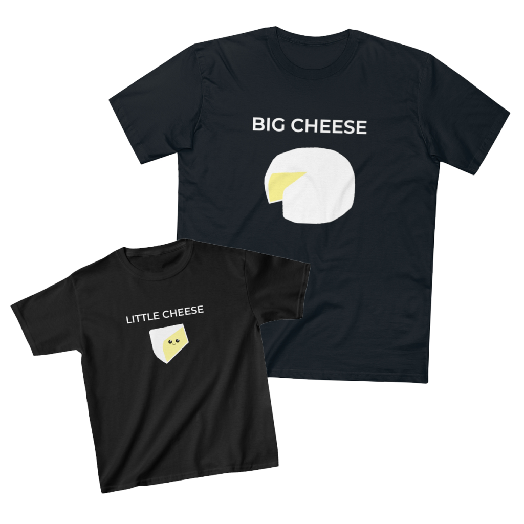 Big Cheese Little Cheese T-Shirt Bundle - Black