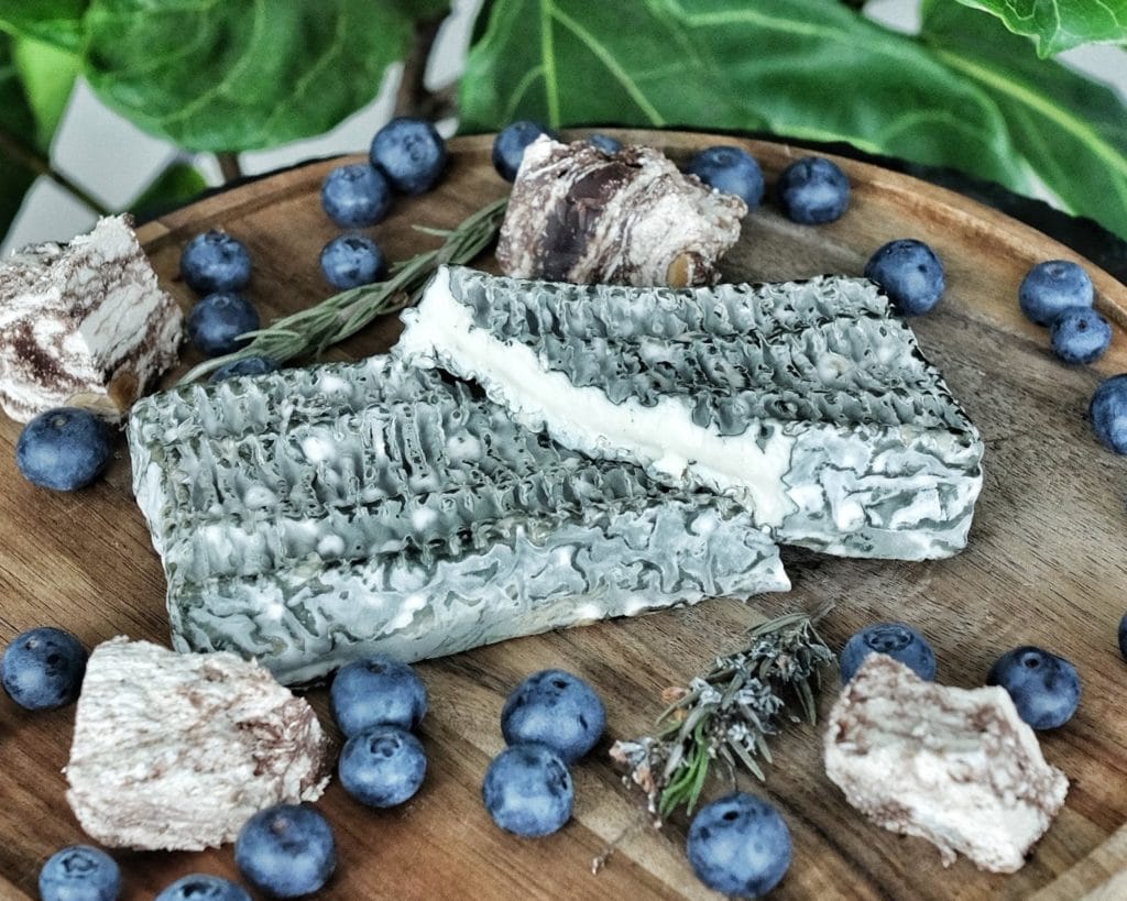 External blue mould on soft white cheese