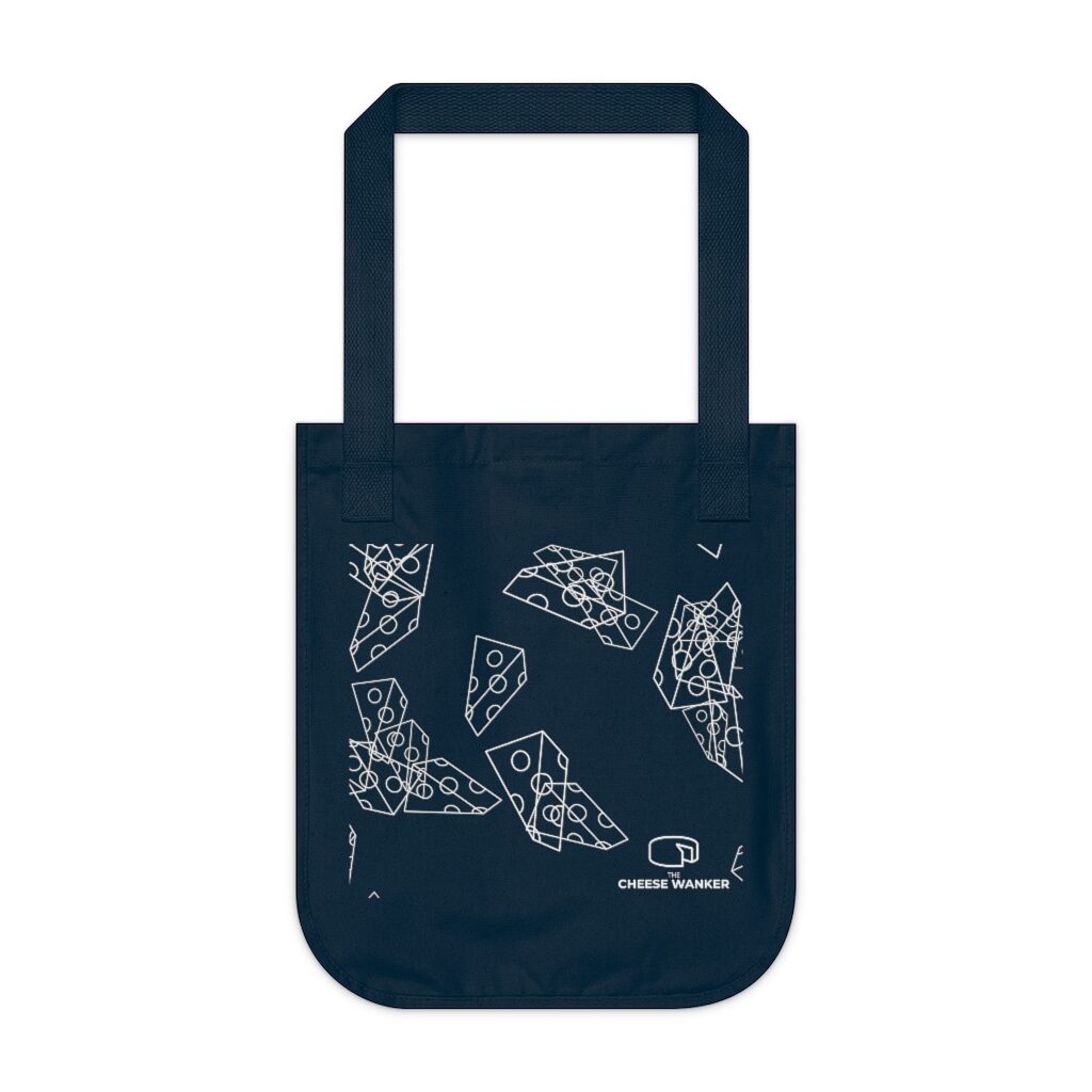 Cheese Line Art Grocery Bag - Navy