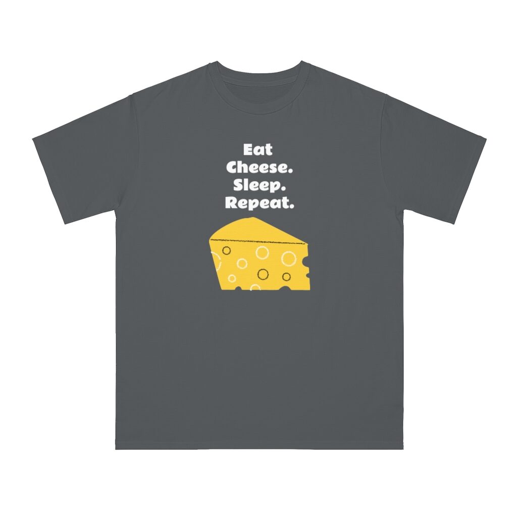Eat Cheese Sleep Repeat Fatboy Slim Unisex Top - Charcoal