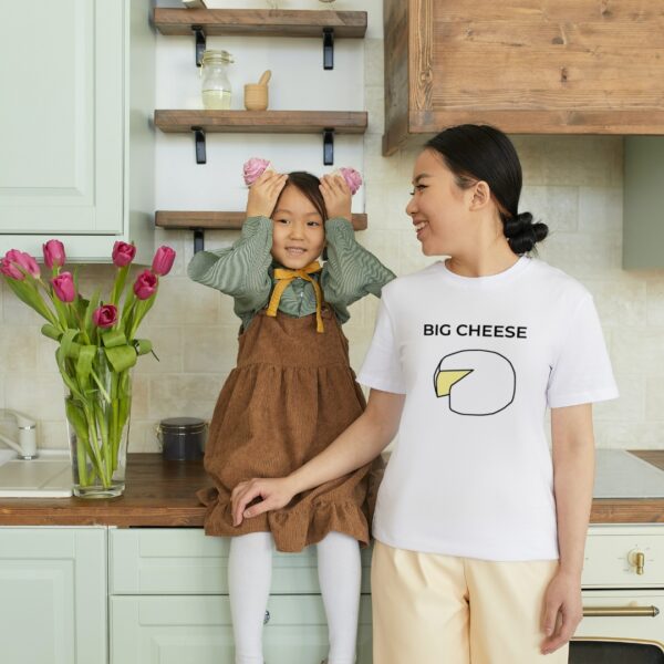 Big Cheese Mom & Dad Unisex Top Lifestyle Female Asian Model With Kid - White Top