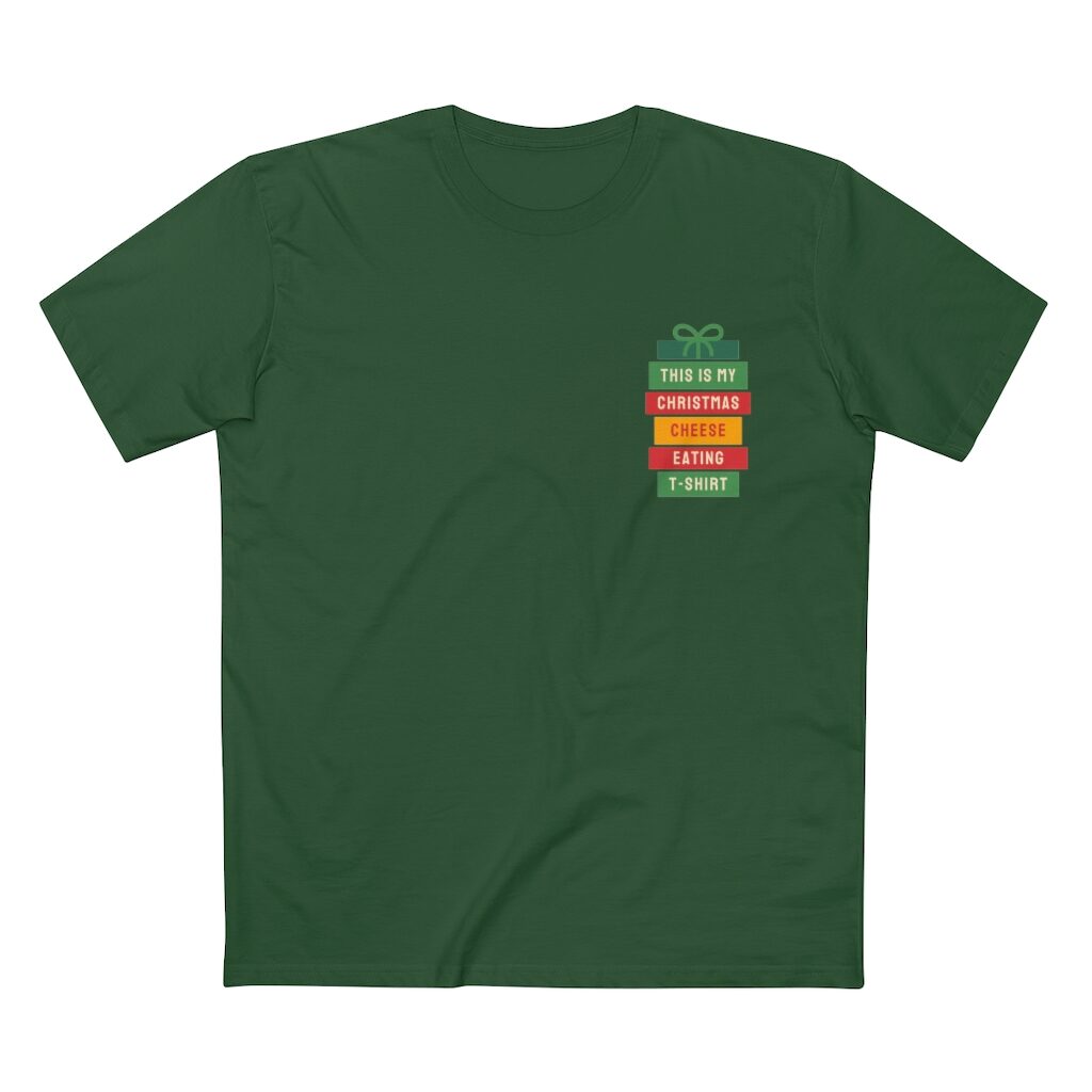 This Is My Christmas Cheese Eating T-Shirt Unisex - Forest Green