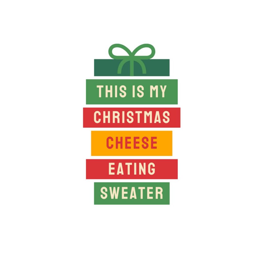 Christmas Cheese Eating Sweater Print