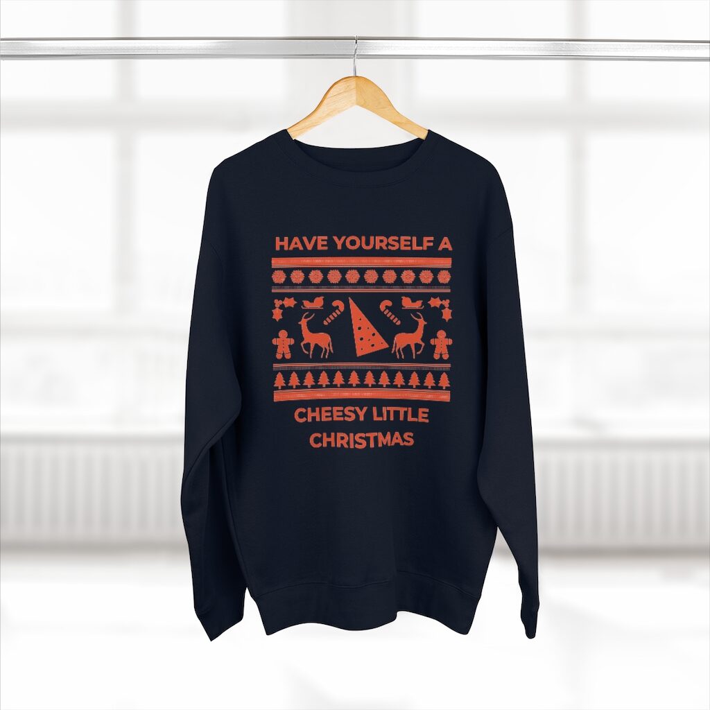 Have Yourself A Cheesy Little Christmas Ugly Sweater Hanger - Navy