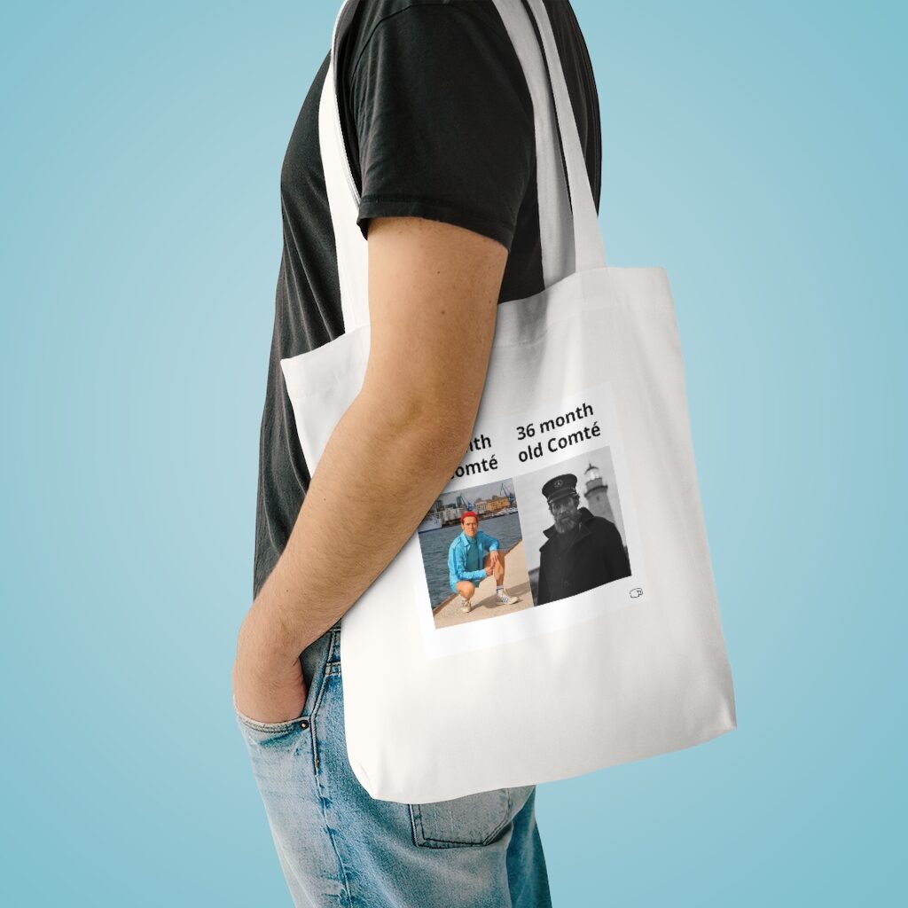 Fresh Willem Dafoe Comté Market Bag Lifestyle Male Model Shoulder - White