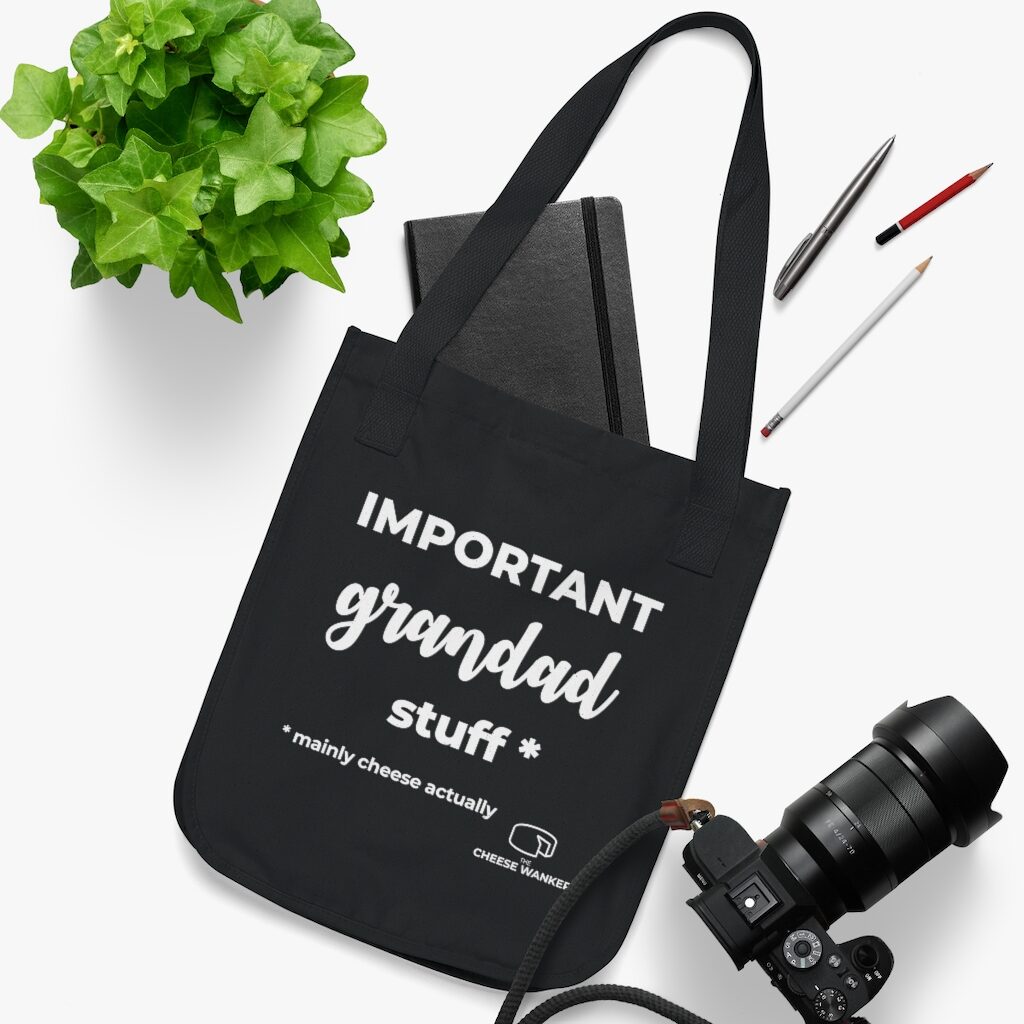 Important Grandad Stuff Grocery Bag Flatlay - Black