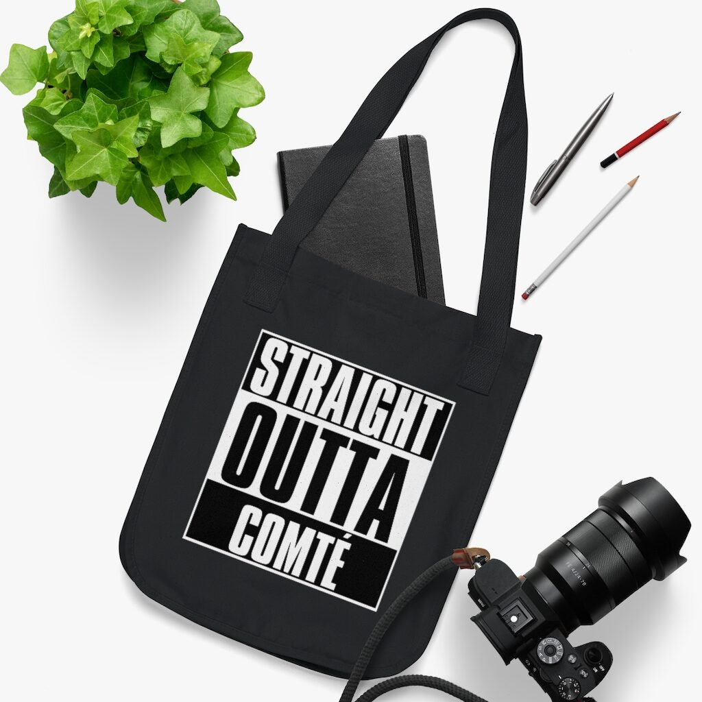 Straight Outta Comté Grocery Bag Flatlay - Black