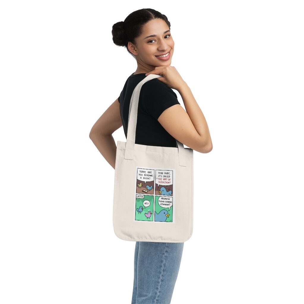 Wanna Have Some Cheese Grocery Bag Female Model Shoulder - Natural