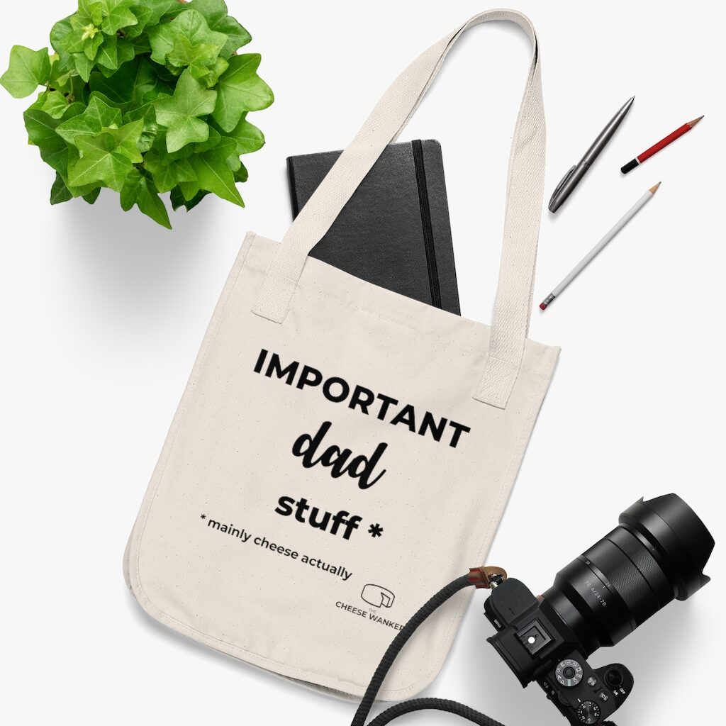 Important Dad Stuff Grocery Bag Flatlay - Natural