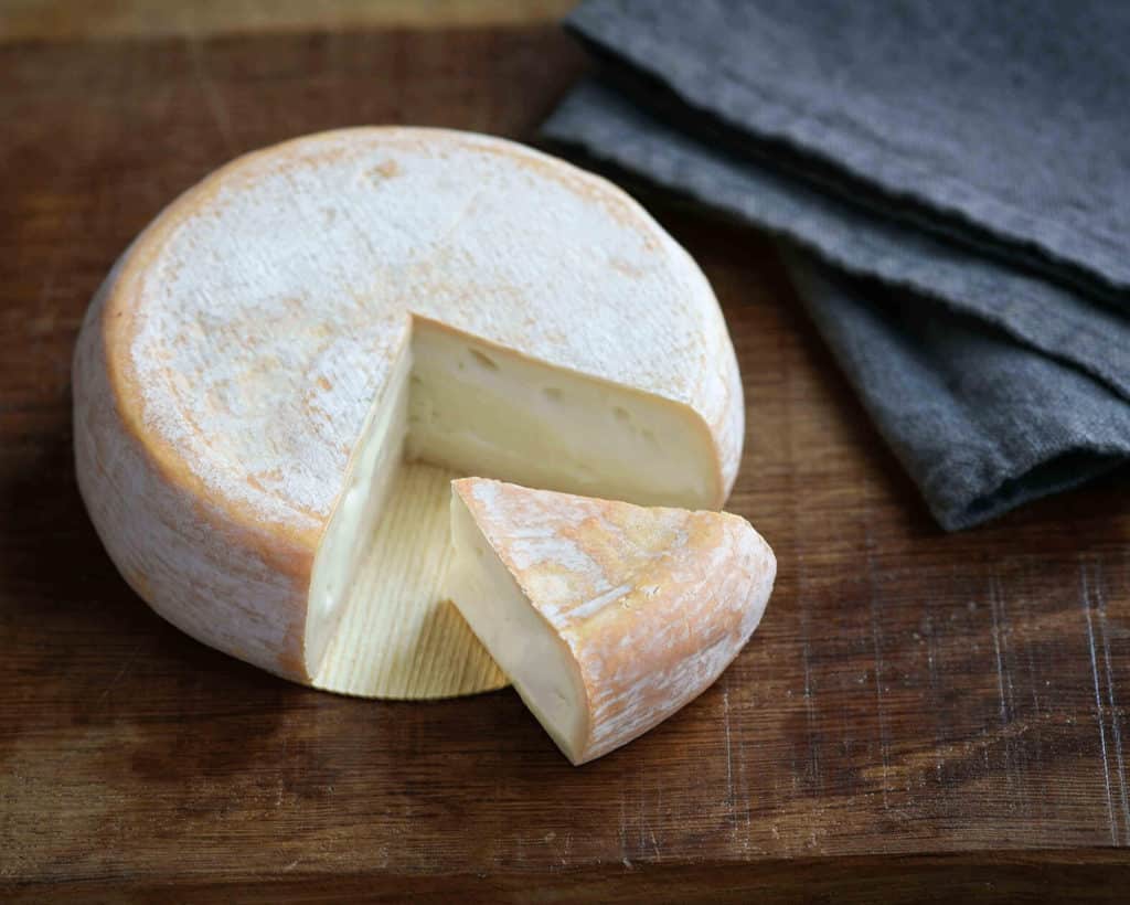 Small wheel of French goat's cheese Chevrotin from Savoie