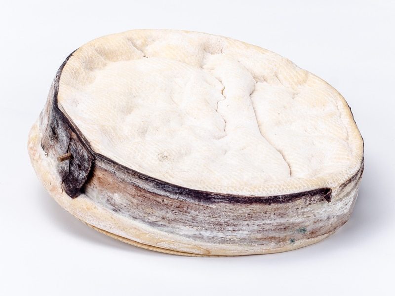 Vacherin des Bauges soft washed rind cheese wrapped in spruce bark