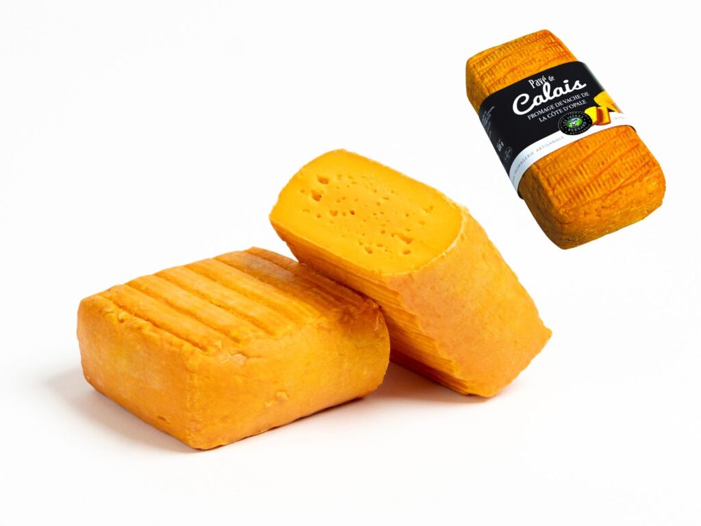 Orange brick shape Pavé de Calais cheese