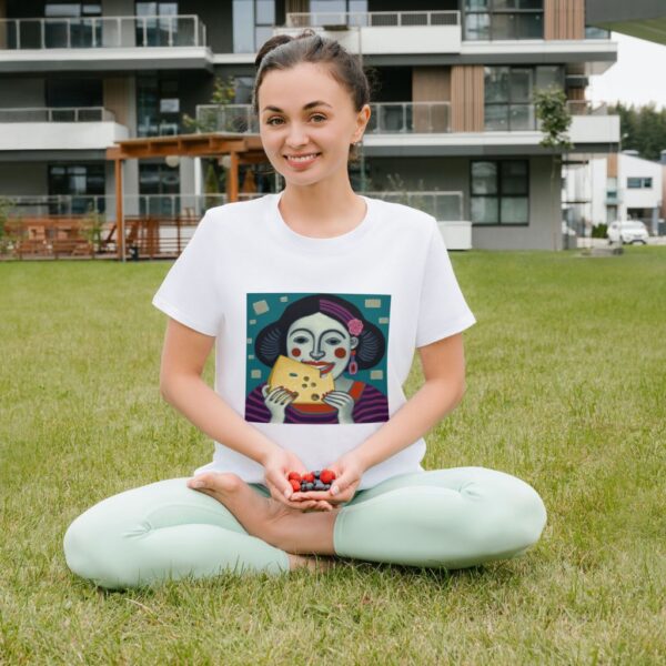 Woman in a T-shirt doing yoga_Frida Kahlo