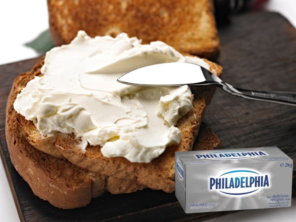 Philadelphia Original Cream Cheese spread on toast