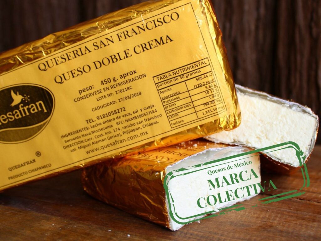 Queso Doble Crema cut in half to show creamy cheese