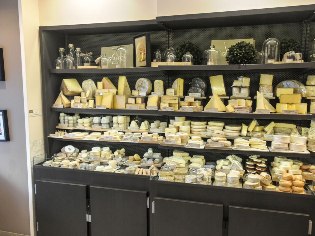 Fromagerie Griffon cheese shelves