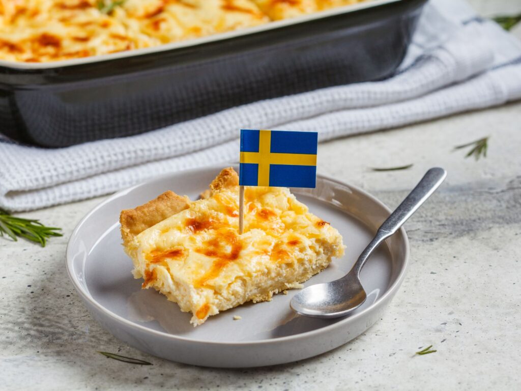 Västerbotten Pie with Swedish flag
