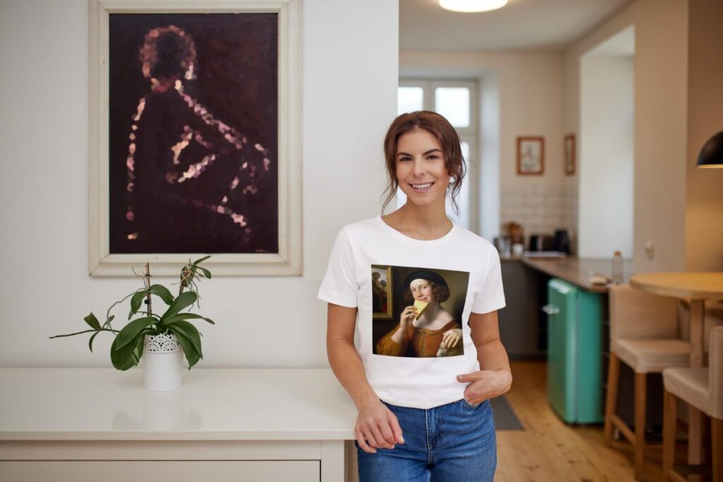 Raphael Woman with cheese Best t-shirts for cheese lover