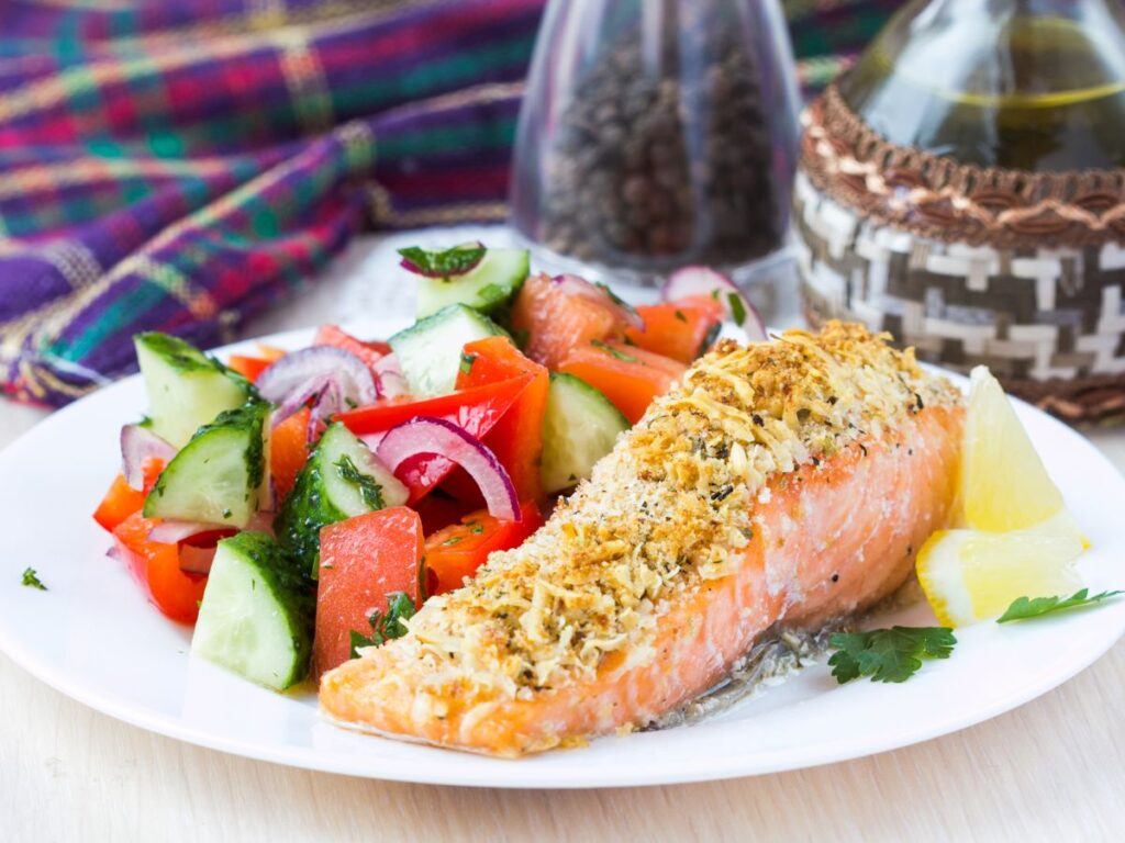 Parmesan-Crusted Salmon with Lemon Dill Sauce